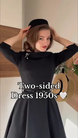 Isn’t it cool? Which side do you prefer? ✨ Dress: @TPDC  Accessories: vintage Perfume, lipstick: new from @diorbeauty  #1950sstyle #audreyhepburn #audreyhepburnstyle #1950sfashion #vintageblogger #vintagefashion #vintagestyle #gracekellystyle #1940sfashion #oldmoneyaesthetic #littleblackdress #jackiekennedy #jackiekennedystyle #pillboxhat #reversabledress 