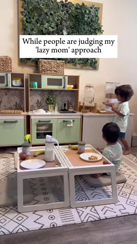 While people are judging my ‘lazy mom’ approach and telling me that I shouldn’t have kids, my kids are blossoming in their independence.  They’ve mastered  organising their breakfast table,  tidying up,  showing mindfulness toward each other, responding to hunger cues,  and exploring diverse foods.  Letting them be independent has made a big difference, especially in reducing tantrums.  Do I show them love? I absolutely do! They are my world! #LazyMomWisdom #EmpoweredTwins #IndependentKids #ParentingJourney #fyp #toddler