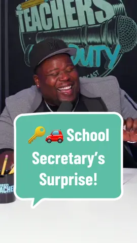 School Secretary Gets Handed Keys to a Car! #teachersoffdutypodcast #teachersoffduty #boredteachers #teacherpodcast #teachers 