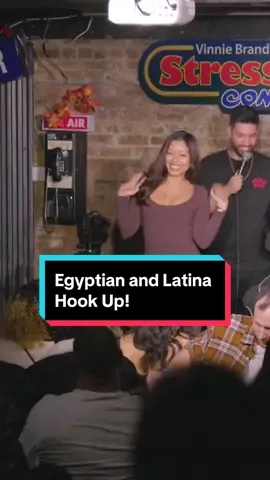 Egyptian and Latina Hook Up! #standup #fyp #jokes #datenight #crowdwork #martinamini #latina #standupcomedy #dating #fypシ #latinostiktok #funny 
