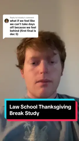 Replying to @kvbaby Why you should still take a few days off during Thanksgiving break in law school #law #lawschool #lawtok #lawstudentthings #lawstudent #prelaw #firstyear #studytok 
