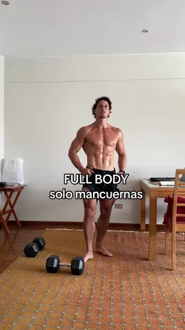 Full body solo mancuernas ⚡️ #foryoupage #parati #onlydumbellsworkout #entrenamientoencasa #fullbodyworkout #solomancuernas 