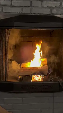 First wood fire in the house ❤️‍🔥 #woodfire #peaceful #warm #relaxingvideos #relaxingsounds #fireplace #tistheseason #pnw #indoorfireplace 
