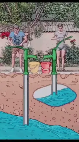 Ilustrasi yang dibuat sesederhana mungkin terkadang bisa membantu khalayak umum agar terbayang hal-hal yang tak terlihat seperti air tanah.  Namun jika terlalu disederhanakan dan diterima begitu saja, hal tersebut dapat menjadi penyebab salah tafsir.  Contohnya dalam ilustrasi ini, kita bisa memberikan penjelasan sederhana antara perbedaan air tanah permukaan (kanan - contohnya sumur kita) dan air tanah dalam (kiri - contohnya sumur bor air tanah dalam). Namun ada yang kurang tepat dalam penggambaran kondisi air di dalam tanahnya.. air di dalam tanah secara umum akan berada di rongga/pori tanah/pasir/batuan. Yang bentuknya 100% air dapat dijumpai di sungai bawah tanah pada batuan  kapur/karst seperti di Gunung Kidul Jogjakarta Btw sepertinya video di atas dibuat oleh creator aslinya untuk pesan yang sifatnya motivational.. supaya kita lebih menghargai kondisi kita yang bagaimanapun memiliki keunikan masing-masing dan lebih baik tidak terlalu membandingkan upaya kita dg bagaimana orang lain mencapai hasil. Sources of video: Unknown, DM for credit #airtanah 