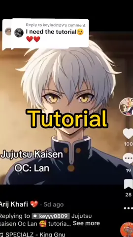 Replying to @keyladl129 Here's the tutorial ❤️ #jujutsukaisen #jujutsukaisenseason2 #jjk #gojo #toji #geto #yuji #nanami #nanamikento #mahito #choso  #Ai #bingai #fyp #fypシ #tutorial #xyz #viral 