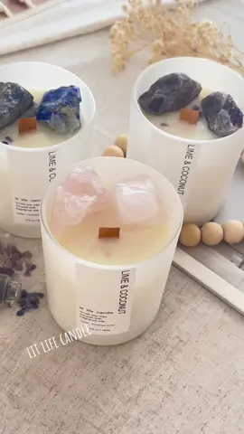 Let's make some crystal candles with me. Enjoy 🤍 - The color and scent can be changed upon request. available now DM to order  #soywaxcandles #explore #handmade #scentedcandle #crystals #SmallBusiness #candlemaking #soywax #candlegifts #jarcandle #favorite #specialgift.