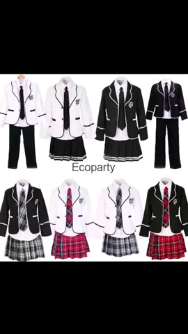 #BUYHERE 2023 High school College Style JK Uniform Suit Men Women Korean Fashion Student Blazer Jacket High Waisted Pleated Skirt Set 