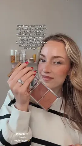 Love this @patrick ta techniche cream blush over powder✨  #patricktatechnique #patricktablushduo #shessolablush #majorheadlinesblush #creamblushontopofpowderblush 