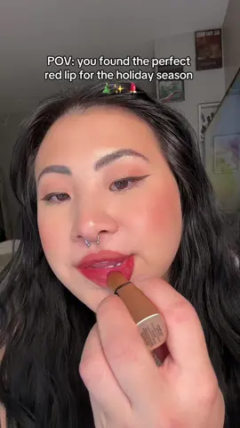 In the shade Claret 💋 @Bobbi Brown  • #bobbibrown #bobbibrowngiftedme #holidaylipstick #redlipstick #bobbibrownlipstick #makeupproducts #christmaslips  #GiftedByBobbiBrown #CherryRed #RedLipstick #LipBlurring #Lips #LuxeLipstick 
