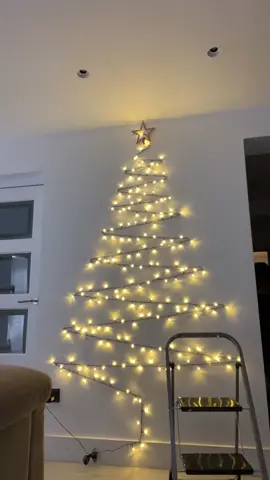 Chrstmas tree light wall#christmas #christmasdecor #walllight #fyp  #christmaswalltree