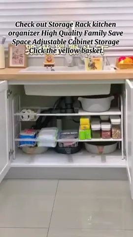 Check out Storage Rack kitchen organizer High Quality Family Save Space Adjustable Cabinet Storage #storagerack #AdjustableCabinet#undersinkstorage #fyptiktok #fyp 
