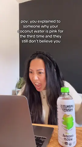 it’s naturally pink, i promise ✨💖💗💓💞 #coconutwater #pinkcoconutwater #communitymanager 