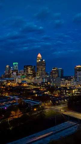 Charlotte’s skyline is a sight to behold, especially during blue hour. This drone hyperlapse captures the city’s beauty in all its glory. #dronehyperlapse #charlotteskyline #bluehour 