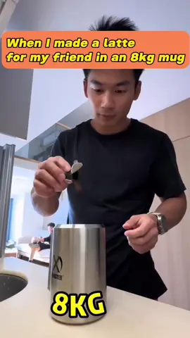 The coffee to my friend with heavy mug 8KG.#bodybuilding #homgym #Fitness #strongman 