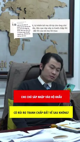 Trả lời @stayhome622 Cho chú sáp nhập vào hộ khẩu, có rủi ro tranh chấp đất về sau không? #luatsux #lsx #sodo #bds #hokhau #thuake #dichuc #LearnOnTikTok 