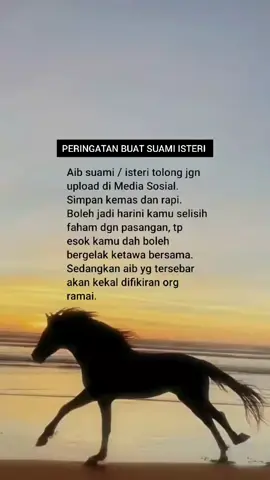 Hal rumahtangga tak boleh sewenangnya diceritakan di media sosial. Suami dan isteri perlu jaga aib masing2. Meskipun ada hal berlaku dalam perkahwinan. Itu hanya milik kita dan pasangan. #peringatanbuatsuamiisteri #jagaaibsuami🙏  #jagaaibisteri🙏  #jagaaib   