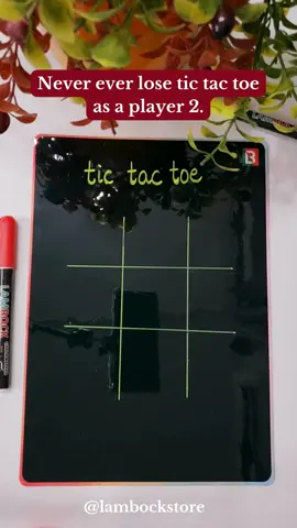 Master the Art of Winning Tic Tac Toe as Player 2 🎯🏆 Link for Stationery: @lambockstore  #stationery #tictactoe #tictactoechallenge #OfficeSupplies  #backtoschool #timemanagement #organizedlife  #stationeryfinds  #stationeryshopping  #foryou  #foryoupage #fyp  #duet  #viralvideo #trending  #funnyvideo  #tiktokchallenge2023  #tiktok #Love  #chalkmarker  #lambockstore