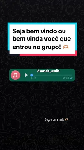 Seja bem vindo ou bem vinda você que entrou no grupo! 🫶🏼✨ #audios #grupo #grupodewhatsapp #audiosengraçados #meme #funny #audiosvirales 