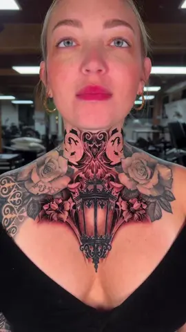 Artist • @Ossian Staraj Shading session 2 out of 3 for @Fleur ´s neck piece. Once again, didn’t move an ear through the entire process Fleur is definitely one of the toughest client I’ve ever seen in my life !!! Next episode in a month, to finish the side elements & connexions. 📍 @lamanigancetattootoronto