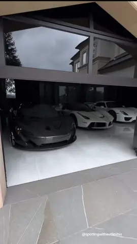 The Cleanest Garage Out There🥱. COMMENT YOUR DREAM 5 CAR GARAGE! #cars #luxurycars #fyp #viral #porsche #ferrari 