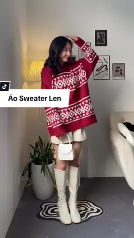 Áo sweater len cực hợp mặc noel này các bà uii #twentyfive #muataitiktok #fashiontiktok #goclamdep #aolen 