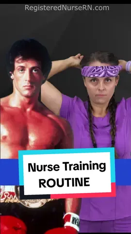Nurse Exercise Training Routine Inspired by Rocky Balboa (Parody). My husband loves watching those Rocky movies, and we've basically made it a tradition to watch them every holiday season. We decided to make a parody of how Rocky would train as a nurse. #rocky #rockybalboa #parodychallenge #parody🏆 #nursesoftiktok #fyp #foryou #nurse #nursing #nurselife #nursingschool #nursingstudent #nursetok #rn #training #boxingtraining #exercise #lifting #funny 