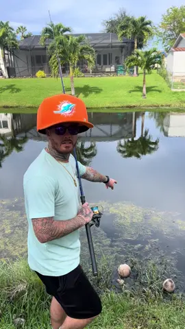 The dolphin on the hat is big as the fish! 😂 #Stackz954 #FloridasFavorite #ExoticExpress #MiamiDolphins #Fishing #Florida 