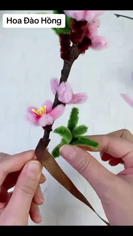 Làm hoa đào kẽm nhung#hoakemnhung #lamhoathucong #hoahandmade #kemnhung #hoakemnhunghandmade #kemnhung #kemnhunglamhoa 
