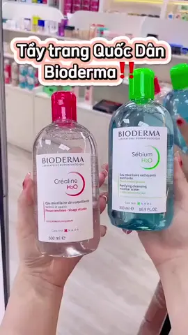 Nước Tẩy Trang Bioderma Sebium H2O Nắp Nhấn Màu Hồng (mọi loại da) , nắp nhấn xanh (da dầu , mụn) 500ml - Mypham.lavi