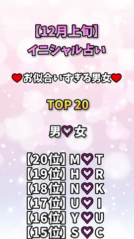 お似合いカップルはこの人たち！ #占い #恋愛 #恋愛占い #占い師 #イニシャル占い #相性占い 