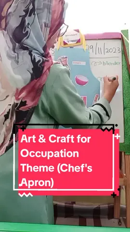 Simple Art & Craft for Occupation Theme (Chef's Apron🧑‍🍳) #pendidikanawalkanakkanak #preschoolteacher 