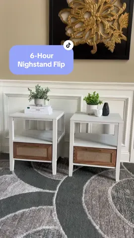 im big on instant gratification, so come watch me flip this nightstand set in just 6 HOURS ⏳⏰ this set of nightstands were $75 on facebook marketplace, they were in great condition but needed some refresh (in my opinion 💁🏻‍♂️) I primed and painted the body, and then began working on the new drawer fronts I had envisioned 👀 Like I mentioned in the video, these flips usually have me running in and out of the house to wash brushes, grab supplies, etc. 🏃🏻‍♂️💨 The Dreame L20 Ultra Robot Vacuum and Mop by @DreameUS is such an amazing addition to any home and helps keep my floors in pristine condition 🧼🫧 Use the link in my bio and code “dreameBFCM18” to get $75 off and try the Dreame L20 Ultra for yourself 🛍️ I finished up adding my wood bordered burlap drawer fronts and could not believe how much of a transformation these nighstands made 🪄 With a 8 hour time limit, I finished this set in just 6 hours and relisted them on facebook marketplace for $300 💰 Would these make a great addition to your bedroom? 🛌 • • • • • • • • #dreametech #dreamel20ultra #furnitureflip #furnituremakeover #paintedfurniture #upcycledfurniture #furniture #furniturerestoration #upcycle #furnitureartist #homedecor #furnituredesign #DIY #refinishedfurniture #vintagefurniture #vintage #chalkpaint #interiordesign #chalkpaintedfurniture #beforeandafter #furniturepainter #refurbishedfurniture #handpaintedfurniture #upcycled #upcycling #fusionmineralpaint #diyhomedecor #handpainted #paintedfurniturelove #furnitureflipper
