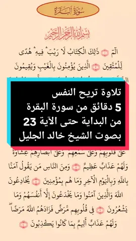 القرآن الكريم سورة البقرة خالد الجليل #القرٱن_الكريم #راحة_نفسية #إطمئن 