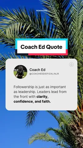 Motivational quote from Coach Ed about leadership 💪🏽🫡 #FootballCoach #HighSchoolFootball #CoachLife #BlackExcellence #AthleticLeadership #quoteoftheday #motivationalspeaker 