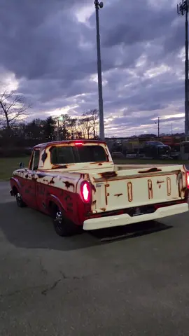 Off to its new home 🏡  1962 Ford F100 Custom, sold sold sold! #ford #f100 #unibody #patina #ratrod #hotrod #v8 #rust #classiccars #classictruck #f100nation #fordf100 #americanmuscle #musclecar 