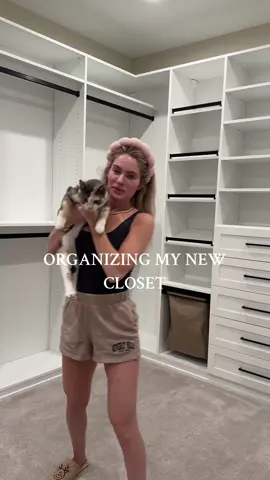 i still have SOOOO much more to put away but were making progress 🥴😂 #fyp #organizing #organizedhome #closetremodel #aesthetichome #closetgoals #californiaclosets #asmr #satisfying #Vlog 