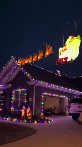 Last night my hubby got our Reindeer and Santa's Sleigh hung across our driveway. What a dream come true! Our outdoor Christmas decorations are almost complete! This has to be one of my favorite things in our display! 🎅🏼🦌🎄❤️ #reindeer #santassleigh #vintagechristmas #diychristmasdecor #christmaslightshow #c9christmaslights #twinklylights #c9lights #christmas2023 #christmascountdown #christmas #itsthemostwonderfultimeoftheyear #christmaslightinstallation #vintageblowmolds #christmasdecorideas #reindeerandsanta #christmasblowmolds #christmasdecorating #outdoorchristmasdecor #christmasdecorations #nikesbdunk 