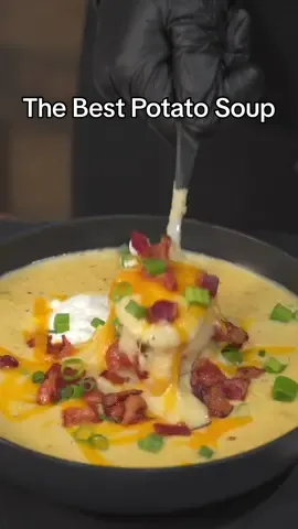 Creamy Potato Soup (What’s your go-to Comfort Food??) • Ingredients -  Boil potatoes for 15 minutes  7-9 Yukon Potatoes (2 1/2 Lbs Potatoes) 1 Whole Yellow Onion 6 Cloves Garlic 1 Lb Bacon (Chopped) 8 oz Grated Cheddar Cheese (Sharp) —————— 1/4 Cup Bacon Fat 2 Tbsp Butter (Unsalted) 1/3 Cup Flour 32 Oz Chicken Broth 2 Cups Milk 2 Cups Heavy cream  1/4 Cup Sour Cream  ———————- Seasoning  1 Tsp Onion Powder 1 1/2 Tsp Garlic Powder 1/2 Tsp Smoked Paprika  1 Tsp Black Pepper 1 Tsp Coarse Salt 1/2 Tsp Oregano 1 Tsp Ground Sage or 1 Sage Leaf ————————— #p#potatop#potatosoups#soups#souprecipew#winterrecipesf#foodf#Foodief#foodpornp#potatorecipesc#comfortfoodt#thatsavagekitchenf#fypc#cooking