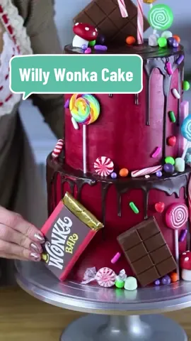 Willy Wonka Cake 🍫🍭 #wonka #cakedecorating #caketok #baking #willywonka 