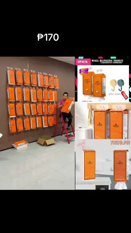 A pack of ten packs of wall-mounted tissue paper