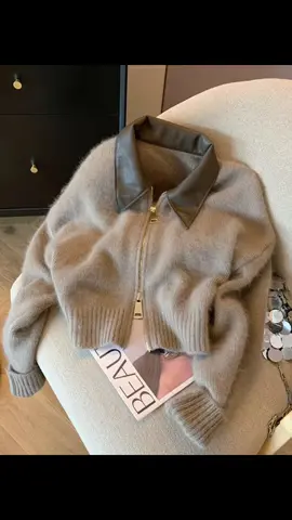 #pgc2023 #xuhuong #thịnhhành #thơitrang    Áo Khoác Da Chắp Vá Cho Nữ Thiết kế đẹp khoá kéo dệt kim 