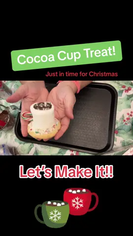 ☕️Cocoa Cup Treat, let’s make it and bring on some christmas cheer! #christmas #christmastreat #treat #homemade #christmastiktok #teachersoftiktok #MomsofTikTok #cocoa #marshmallows  #candycane #chocolate 