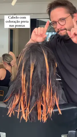 Mechas com coloração preta nas pontas 😱 me diz o que você achou aqui nos comentários 😉  #mechas #trasformation #morenailuminada #hairtok #castanhoiluminado #hairstyle #hair #iluminado #foryou 