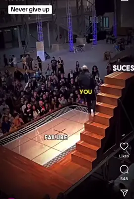 The Demonstration of Sucess and Failure Climbing the stairs to success is no easy feat; it's a journey filled with falls and failures on the trampoline of life. Remember, everyone stumbles, but it's those who persevere, stay focused, and take each step with discipline that make it to the top. Don't let the falls break your dreams, let them strengthen your resolve. #fyp #nevergiveup #fypシ #tunnelvision #CapCut 