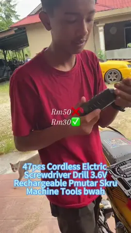 Miliki satu set alatan kuasa untuk membebaskan tangan anda.  Motosikal boleh dipinjam RM100 sehari@AsfaLee #47pcscordlesselectricscrewdriver #homedecor #cordlesselectricdrill #screwdriverset 
