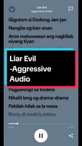 Liar Evil #aggressiveaudio #musiclyrics #songlyrics #marklyricss #trending #fypシ゚viral #spotify 