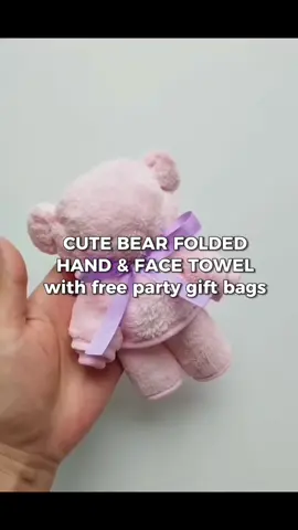 Cute Bear Folded Hand and Face Towel with free party gift bags. Perfect gift/giveaway for any occasion. 🫶🏼 #facetowel #giftideas #bear #giveaways #holidaygifts #affordable #bestseller #trending #trendingvideo #trendingtiktok #fyp #fypviral #fypツ #fypage 
