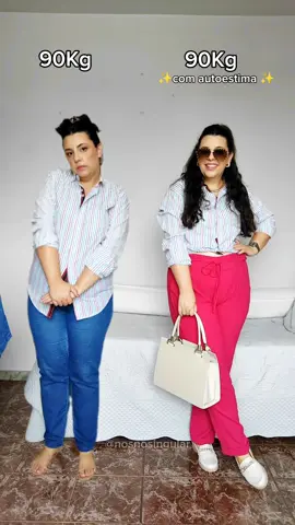 O poder de saber usar as cores ao seu favor não é dom, é técnica e prática! Eu que não usava rosa de jeito nenhum agora tô assim haha ✨❤️ #bodypositive #autoestima #plussize #midsize #fashiontiktok 