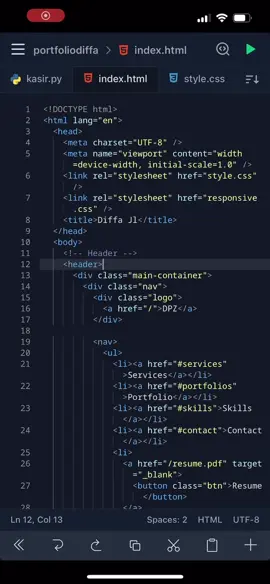 Edisi Ngoding Di Hp. #teknikinformatika #anakTI #htmlcss #javascript #frontenddeveloper #frontend #portfoliowebsite #fypシ #fyp #fyppppppppppppppppppppppp #fypdong #fypシ゚viral #fypage #ngoding 