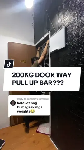 Replying to @bambam safe naman bro, 200kg+ na to. 100kg max daw to pero kaya pa pala doble haha. Kabit niyo yung screws para mas matibay. Pwedeng pwede for beginners, calisthenics, and weighted calisthenics. Proven and tested na matibay, kita naman sa video.